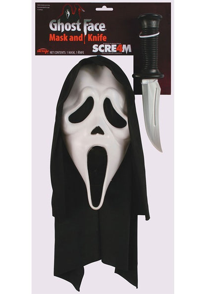 Adult Ghost Face Mask with Knife Costume Kit - US 9876