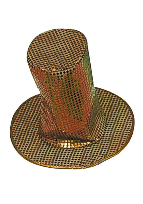 8-Inch Adult Gold Sequin Disco Hat Accessory - US 3354