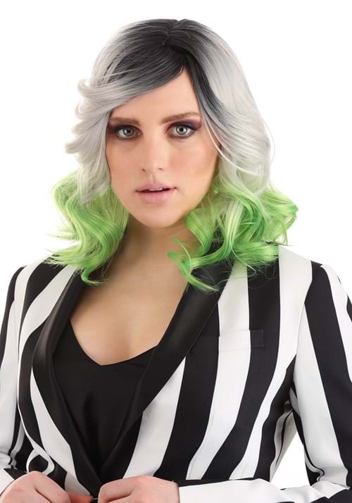 Gray and Green Ombre Wig for Adults - US 1054
