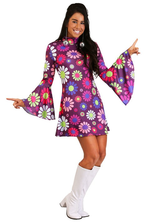 Women's Adult Groovy Flower Power Costume - US 0121