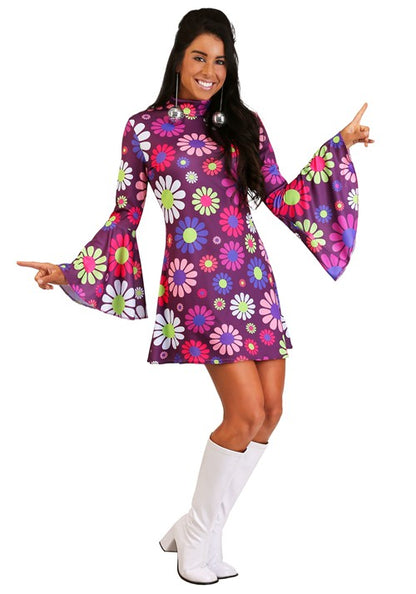 Women's Adult Groovy Flower Power Costume - US 0121