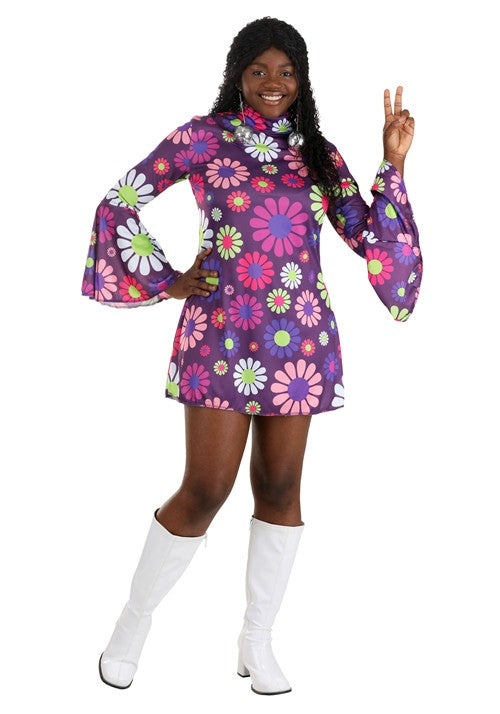 Women's Adult Groovy Flower Power Costume - US 0121