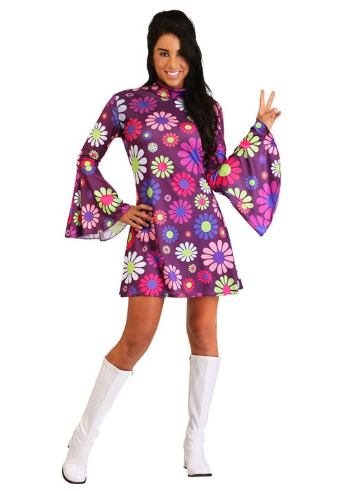 Women's Adult Groovy Flower Power Costume - US 0121