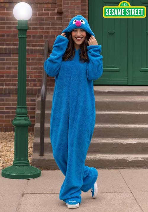 Sesame Street Grover Jumpsuit Costume for Adults - US 9317