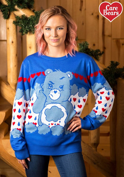 Grumpy Bear Adult Care Bears Ugly Christmas Sweater - US 9065