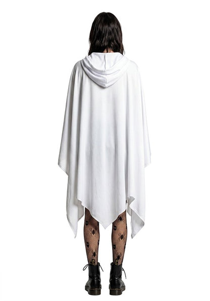 Adult Hooded Ghost Costume Poncho - US 9504
