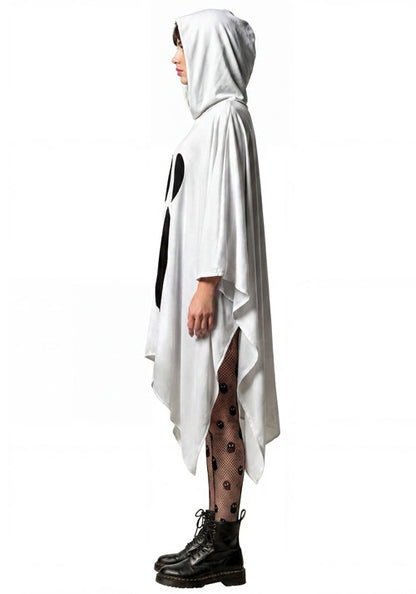 Adult Hooded Ghost Costume Poncho - US 9504