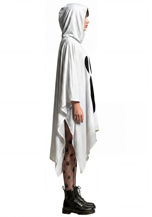 Adult Hooded Ghost Costume Poncho - US 9504