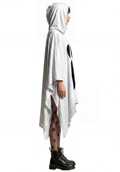 Adult Hooded Ghost Costume Poncho - US 9504