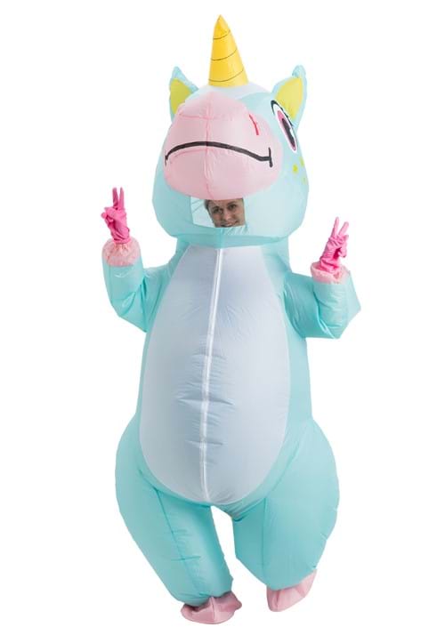 Inflatable Adult Blue Unicorn Costume - US 9227