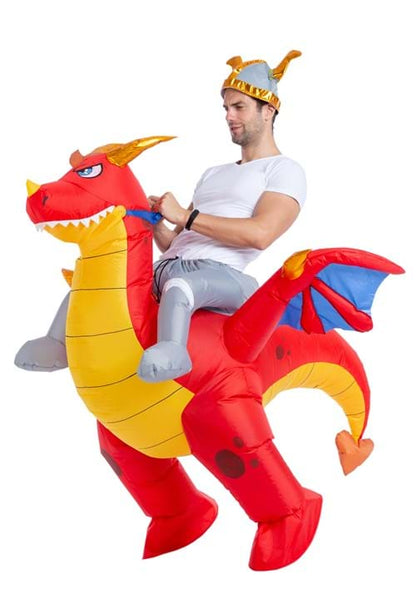 Inflatable Riding-A-Fire Dragon Adult Costume - US 4338