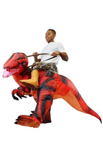 Adult Inflatable Riding-A-Red Raptor Costume - US 9384