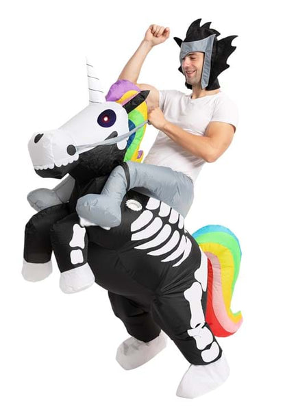 Inflatable Riding-A-Skeleton Unicorn Costume for Adults - US 6400