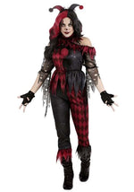 Jinxed Jester Clown Costume for Women - US 7987