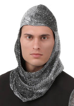 Adult Knight Costume Faux Chainmail Hood - US 0931