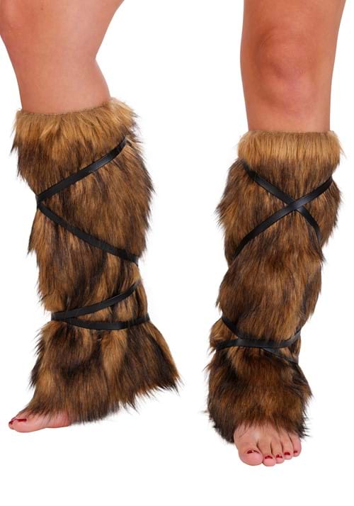 Adult Medieval Costume Fur Leg Wraps - US 7123
