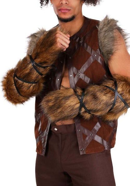 Adult Medieval Costume Fur Leg Wraps - US 7123