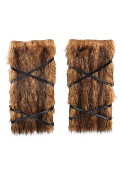 Adult Medieval Costume Fur Leg Wraps - US 7123