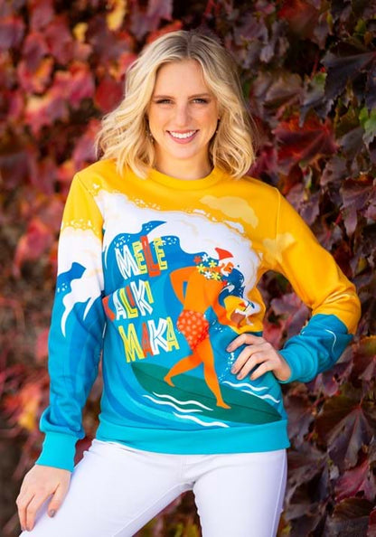 Mele Kalikimaka Surfing Santa Ugly Christmas Sweatshirt - US 0980