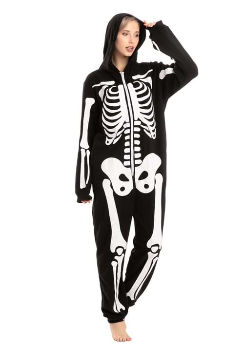 Adult Skeleton Hooded Onesie - US 7545