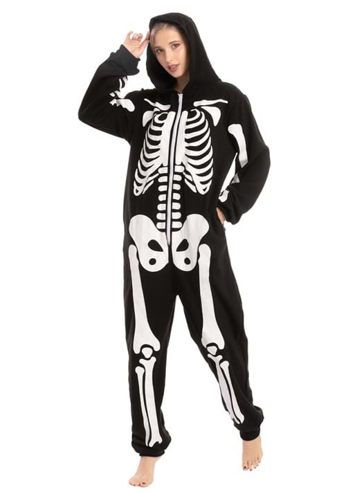 Adult Skeleton Hooded Onesie - US 7545