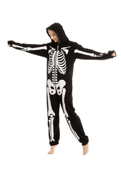 Adult Skeleton Hooded Onesie - US 7545