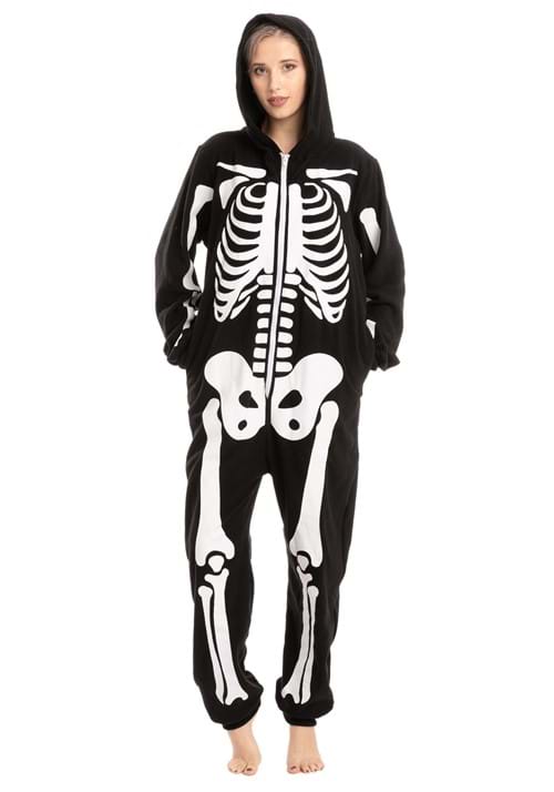 Adult Skeleton Hooded Onesie - US 7545