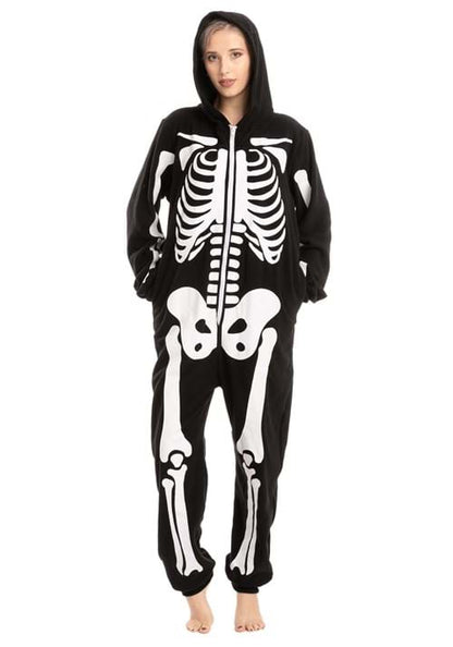 Adult Skeleton Hooded Onesie - US 7545