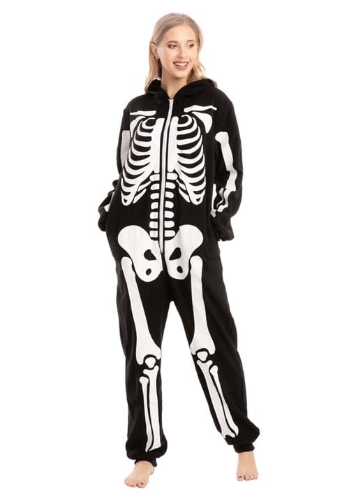 Adult Skeleton Hooded Onesie - US 7545