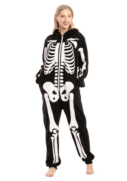 Adult Skeleton Hooded Onesie - US 7545