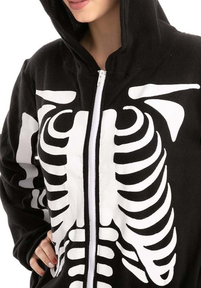 Adult Skeleton Hooded Onesie - US 7545