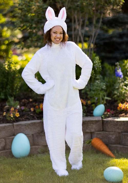 Adult Open Face White Bunny Costume - US 1213