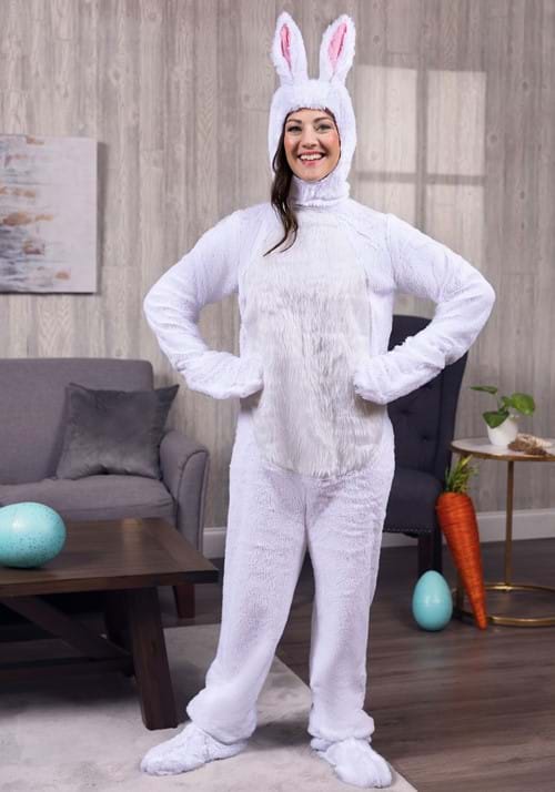 Adult Open Face White Bunny Costume - US 1213