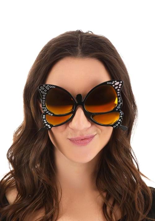 Adult Orange Butterfly Costume Glasses - US 7440