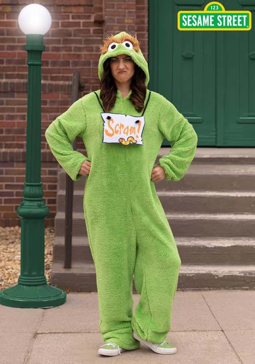 Sesame Street Oscar the Grouch Jumpsuit Adult Costume - US 4392