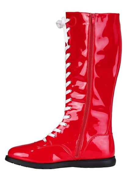 Patent Red Wrestling Adult Costume Boots - US 8059
