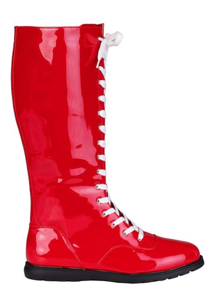 Patent Red Wrestling Adult Costume Boots - US 8059