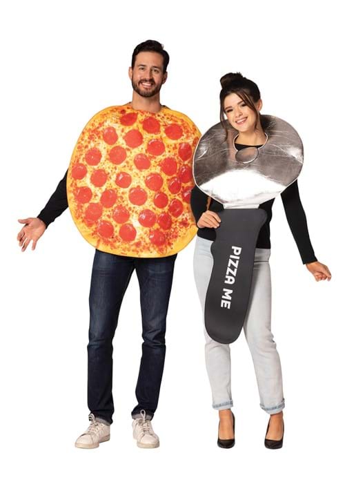 Pepperoni Pizza and Pizza Cutter Couples Costume for Adults - US 7308