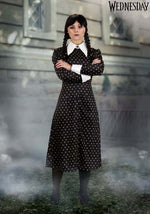 Women's Wednesday Addams Polka Dot Costume Dress - US 4741