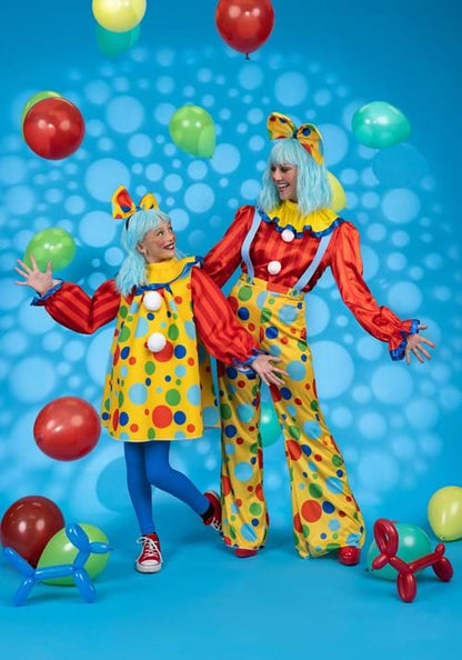 Posh Polka Dot Clown Costume for Women - US 5171