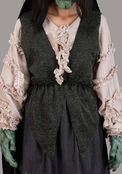 Premium Evil Green Witch Costume for Adults - US 7495