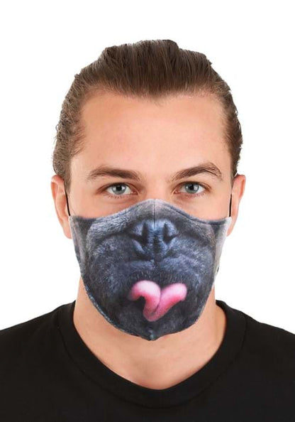 Adult Pug Sublimated Face Mask - US 7095