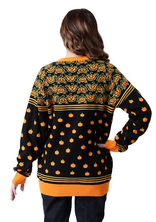 Adult Pumpkin Patch Halloween Sweater - US 0750