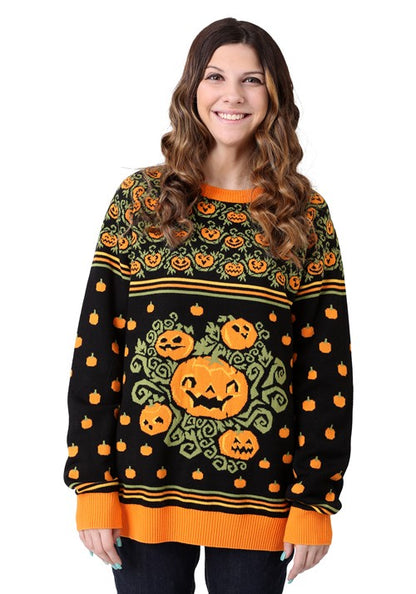 Adult Pumpkin Patch Halloween Sweater - US 0750