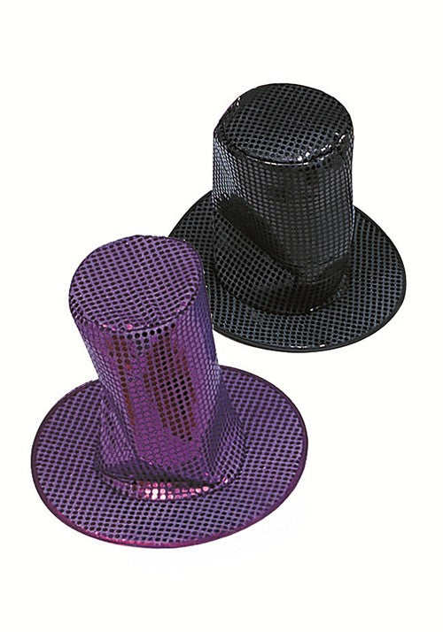 11-Inch Adult Purple Sequin Top Accessory Hat - US 7944