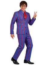 Men's Deluxe Purple Striped 60's Swinger Costume Suit - US 2246