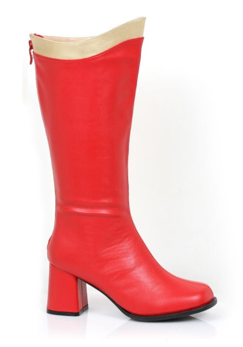 Adult Red and Gold Super Hero Boots - US 2892