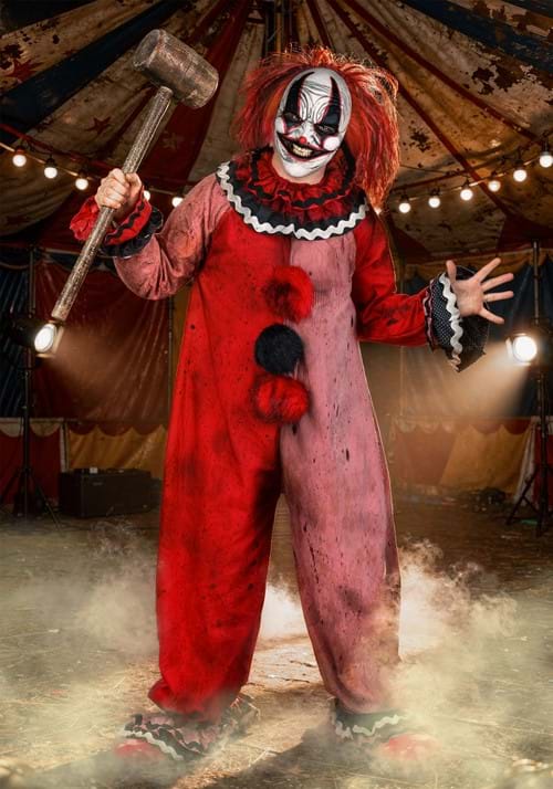 Adult Red Carousel Clown Costume with Mask - US 8734