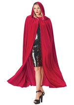 Adult Hooded Red Velvet Cape - US 5026