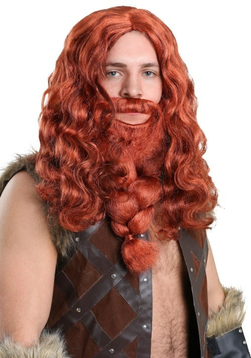 Men's Red Viking Wig and Beard Set - US 7719